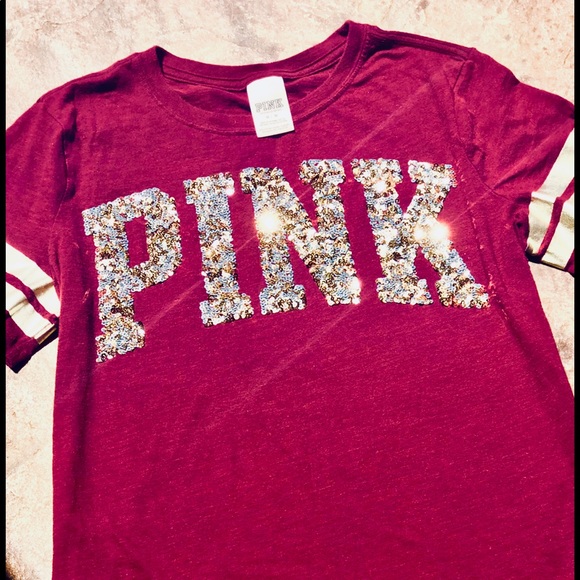 PINK Victoria's Secret Tops - ✨💕VictorIa Secret gold sequined tee